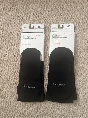 Comrad Everyday Knee High Compression Socks - Black (Medium) - Two